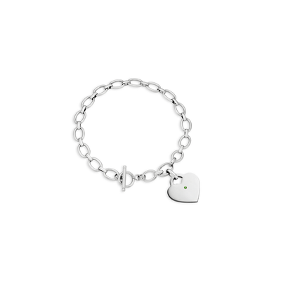 Heart Token Oval Bracelet (Silver)