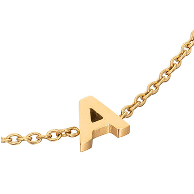 Birthstone & Little Luxe Letter Bracelet (Gold)