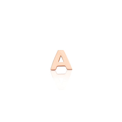 Mini Letter Sphere Chain Necklace (Rose Gold)