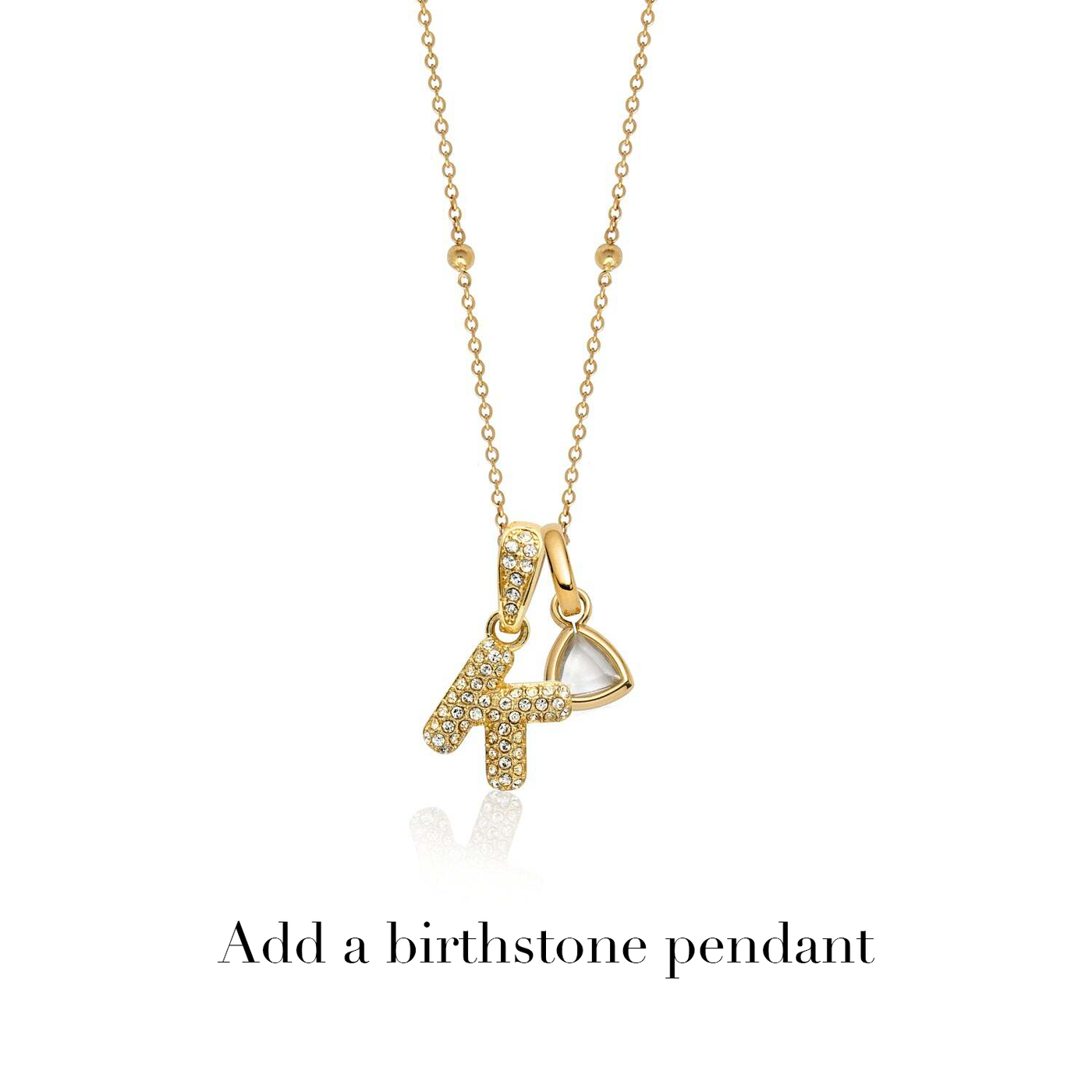 Bubble Initial Sphere Necklace (Gold)