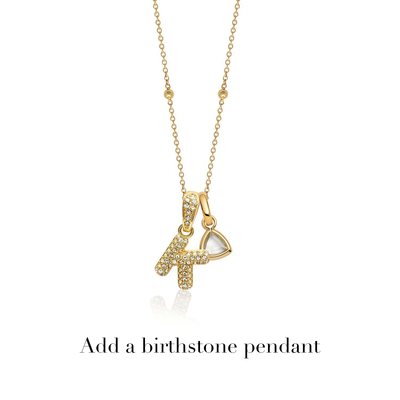 Bubble Initial Sphere Necklace (Gold)