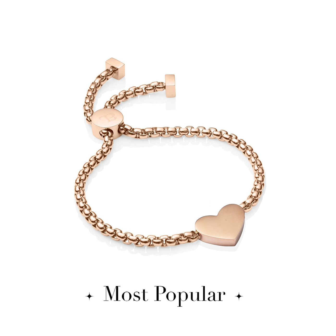Personalise Heart Bracelet (Rose Gold)