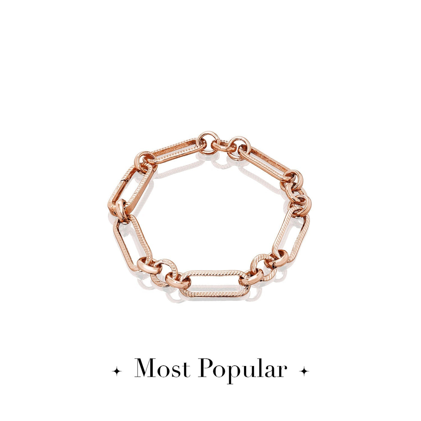 Figaro Chain Bracelet (Rose Gold)