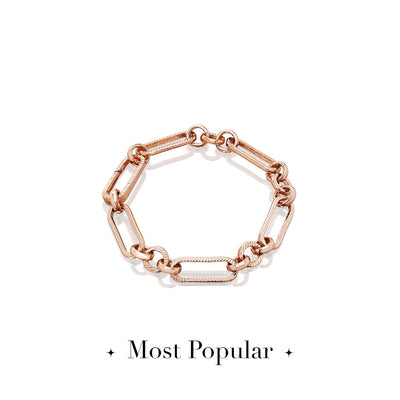 Figaro Chain Bracelet (Rose Gold)
