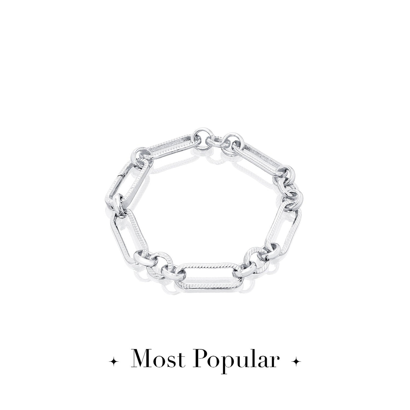 Figaro Chain Bracelet (Silver)