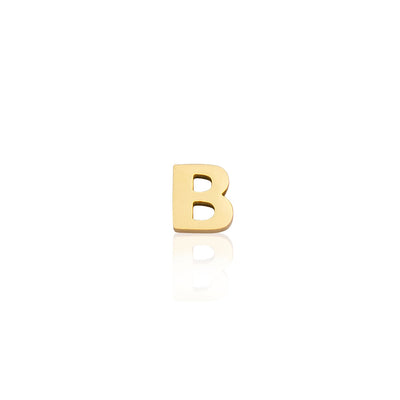 Mini Letter Sphere Chain Necklace (Gold)
