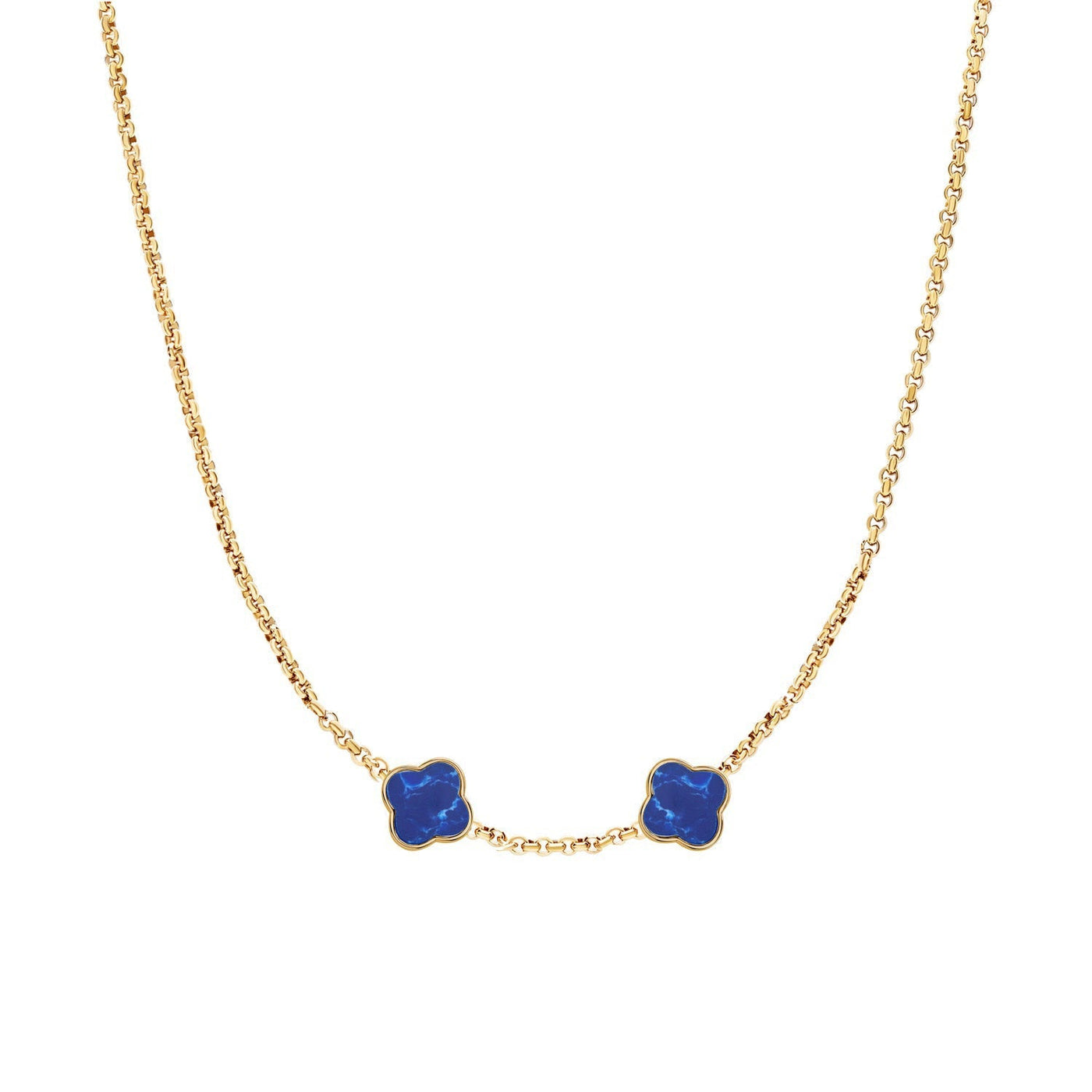 Clover Custom Name Necklace (Gold)