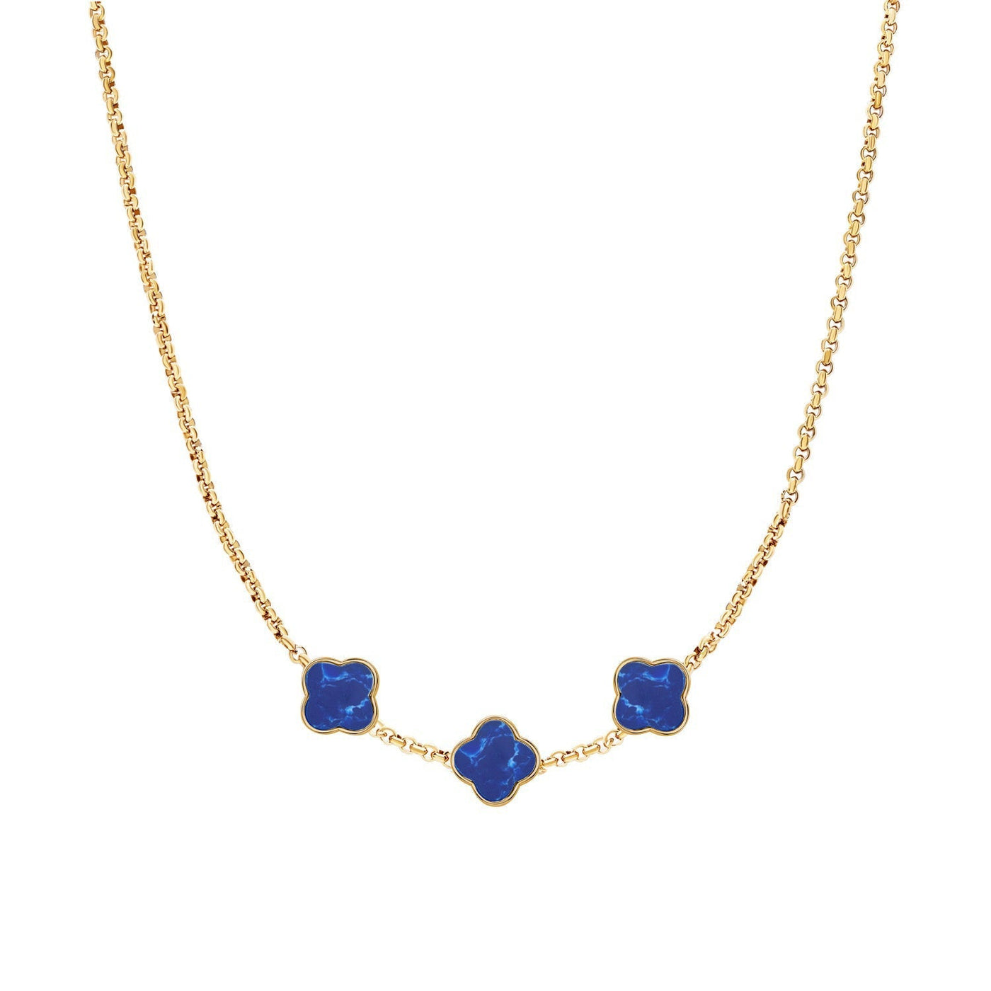 Clover Custom Name Necklace (Gold)