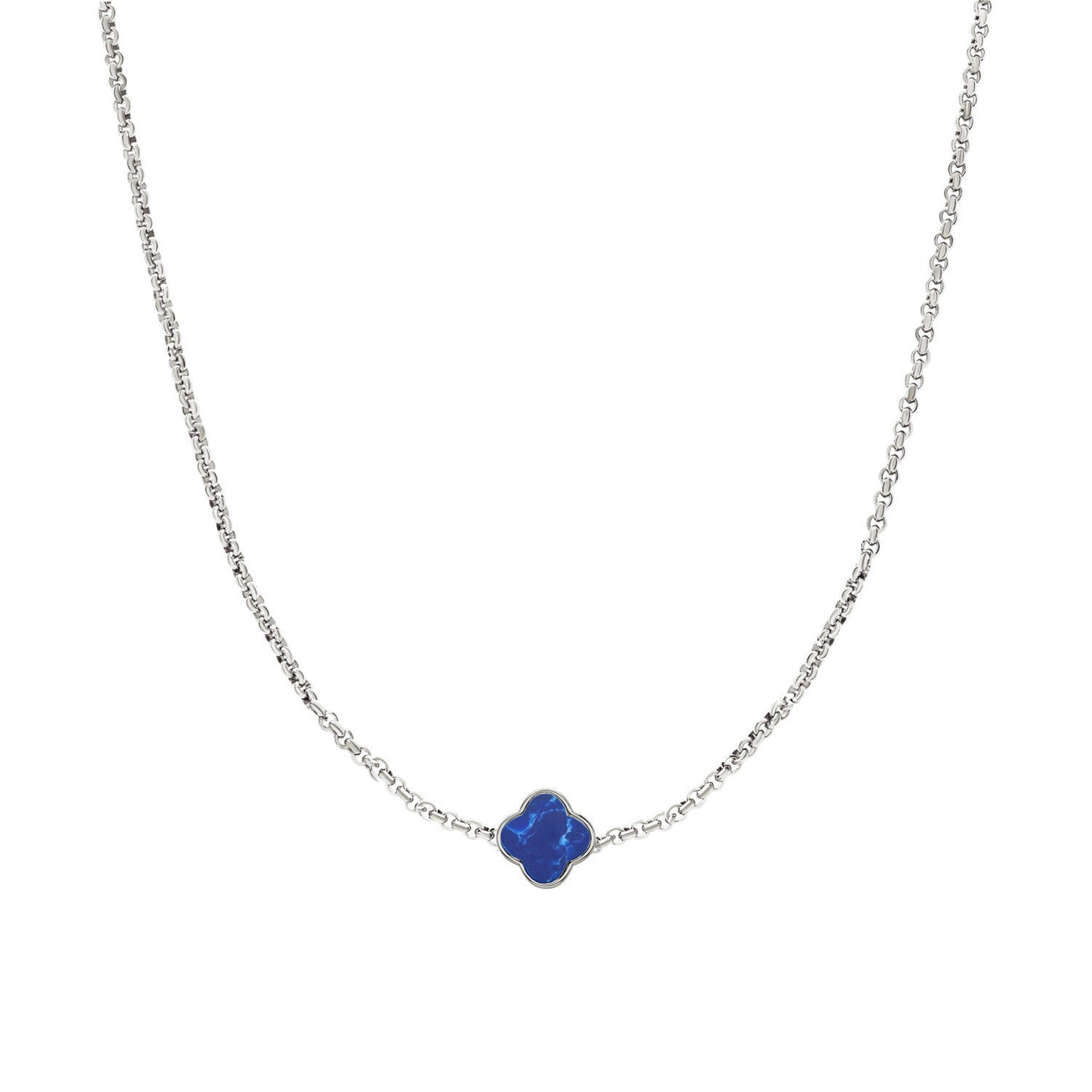 Clover Custom Name Necklace (Silver)