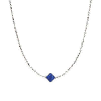 Clover Custom Name Necklace (Silver)