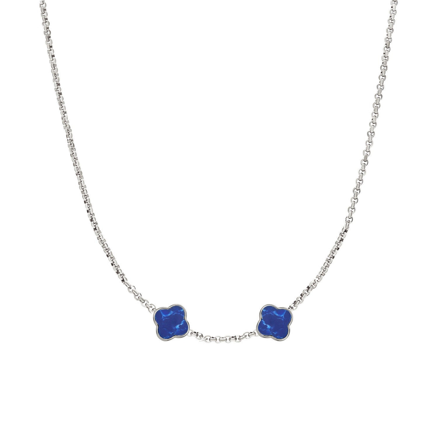 Clover Custom Name Necklace (Silver)