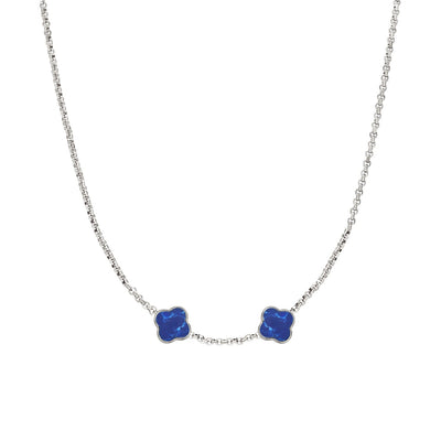 Clover Custom Name Necklace (Silver)