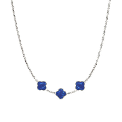 Clover Custom Name Necklace (Silver)