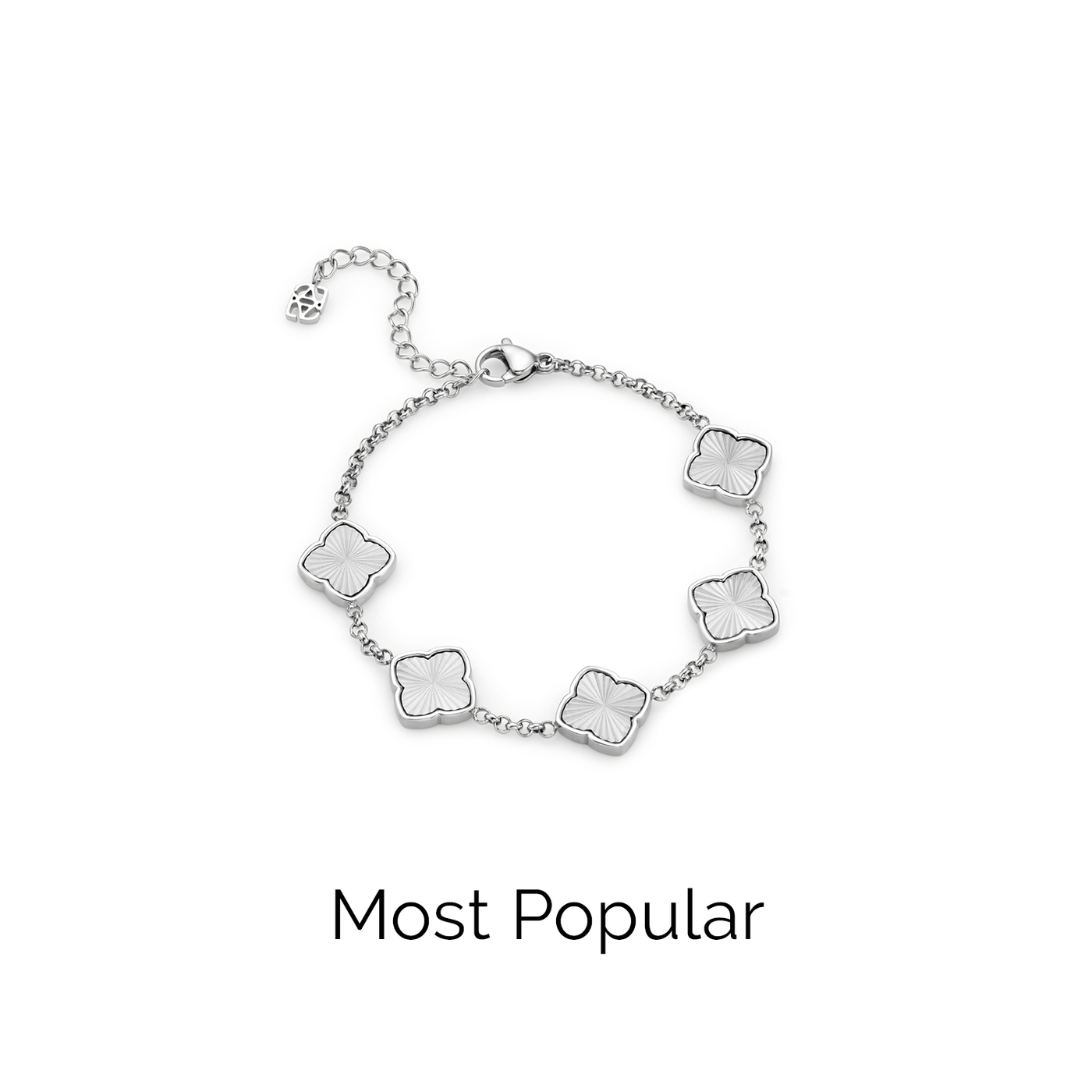 Textured Multi Clover Bracelet (Silver)