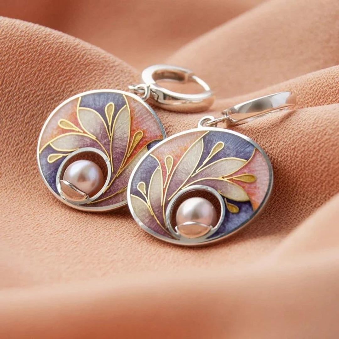 Boucles d'oreilles en acrylique avec perles 