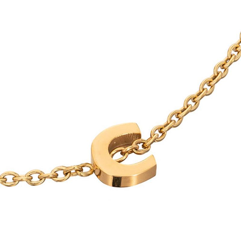 Birthstone & Little Luxe Letter Bracelet (Gold)