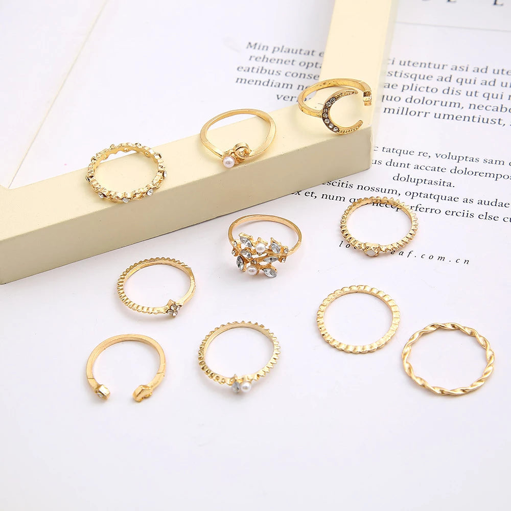 Noë - 10-Pack böhmische Silber- und vergoldete Ringe