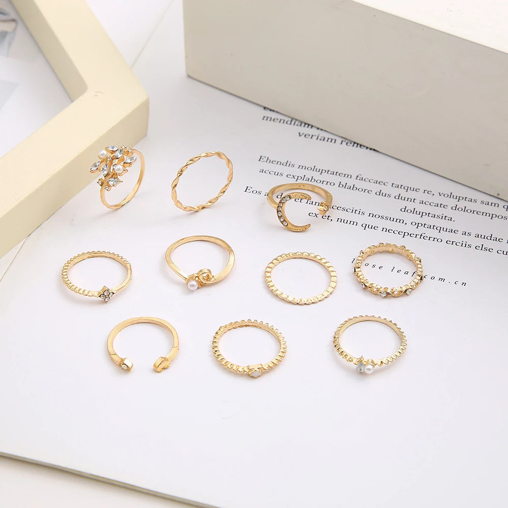 Noë - 10-Pack böhmische Silber- und vergoldete Ringe