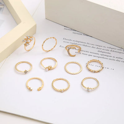 Noë - 10-Pack böhmische Silber- und vergoldete Ringe