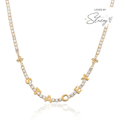 Custom Name Tennis Necklace (Gold)