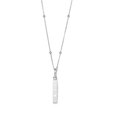Custom Stamped Bar Pendant Necklace (Silver)