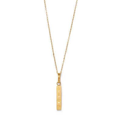 Custom Stamped Bar Pendant Necklace (Gold)