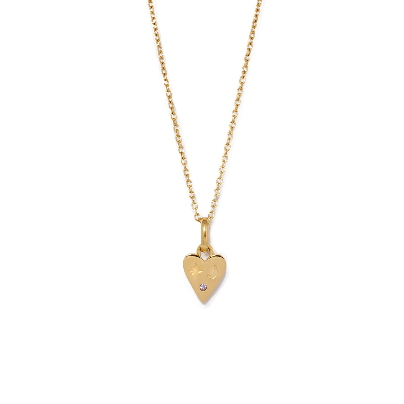 Custom Stamped Heart Pendant Necklace (Gold)