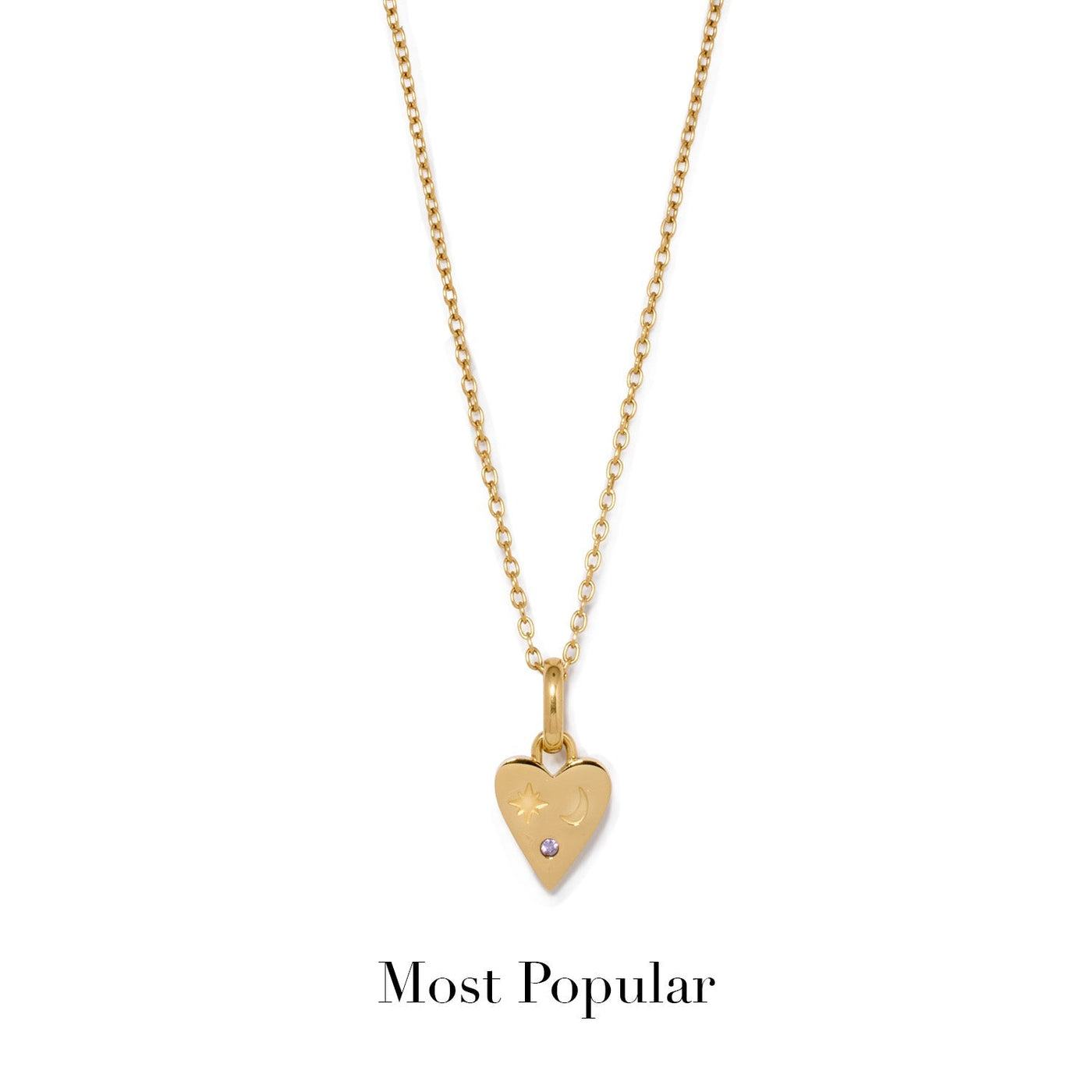 Custom Stamped Heart Pendant Necklace (Gold)