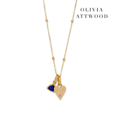 Custom Stamped Heart Pendant Necklace (Gold)