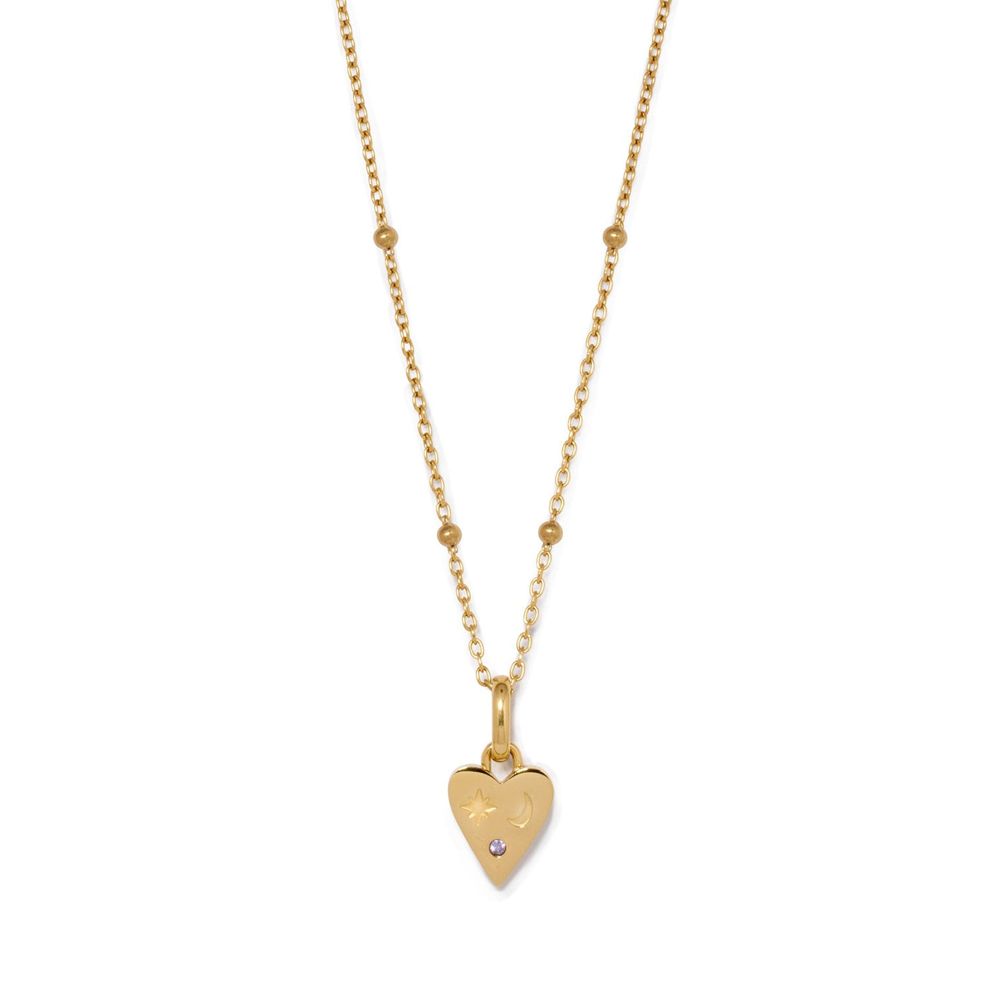 Custom Stamped Heart Pendant Necklace (Gold)