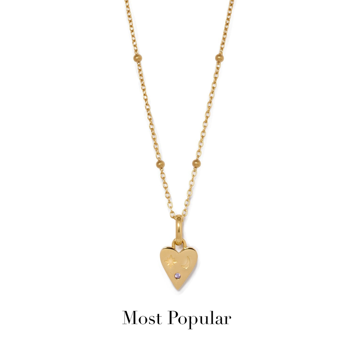Custom Stamped Heart Pendant Necklace (Gold)