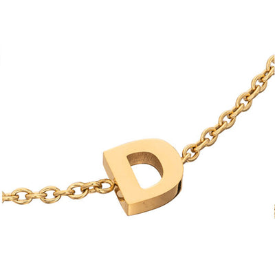 Birthstone & Little Luxe Letter Bracelet (Gold)