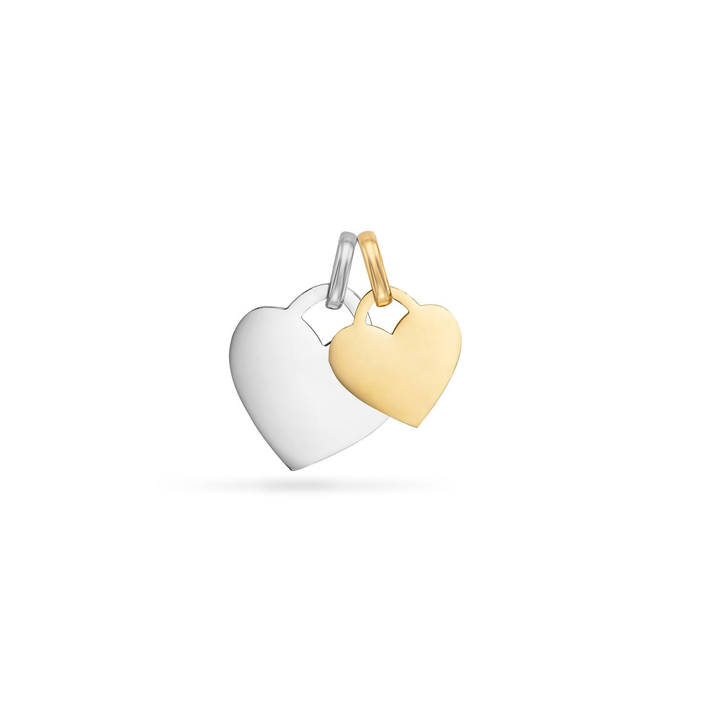Double Heart Token Necklace (Silver)