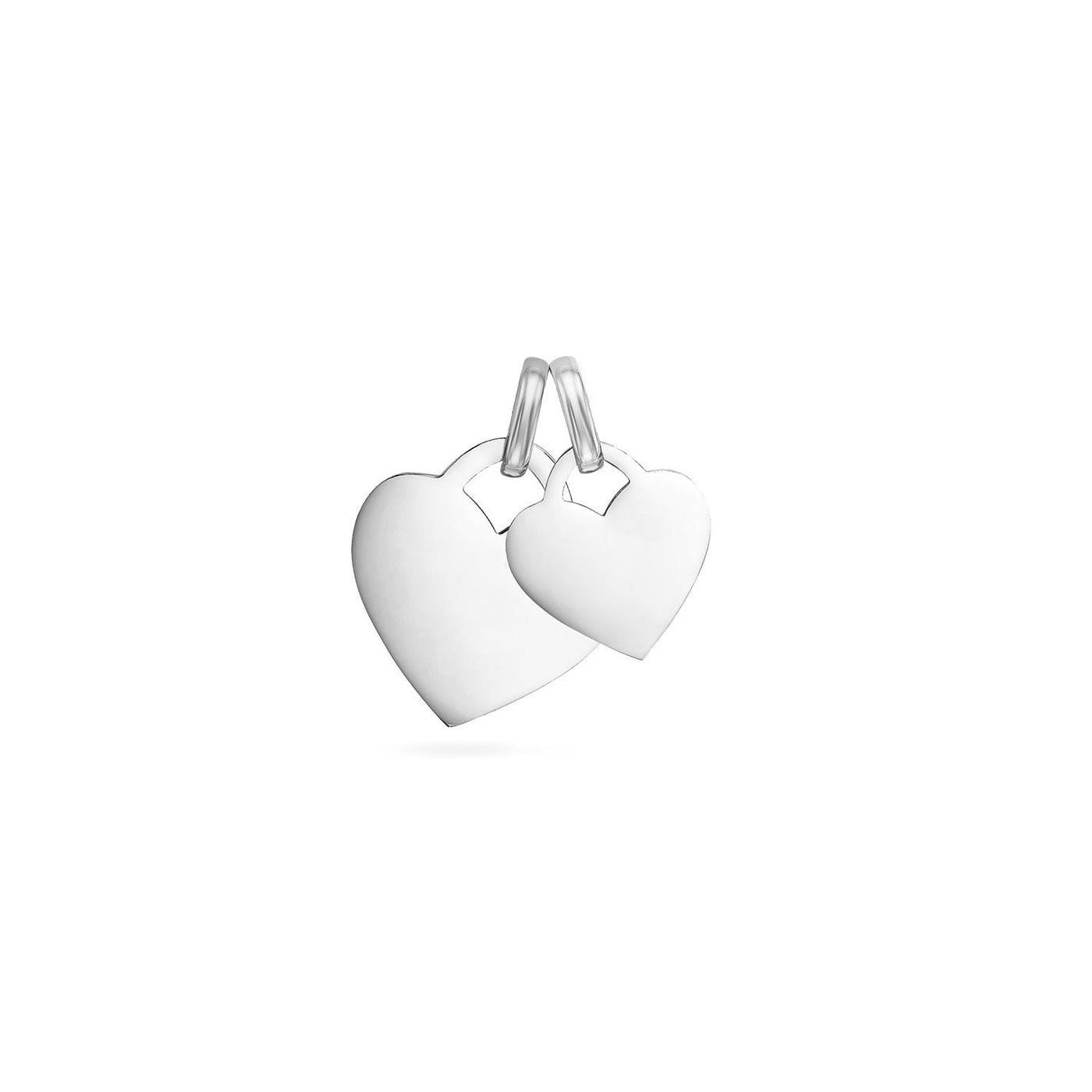 Double Heart Token Necklace (Silver)