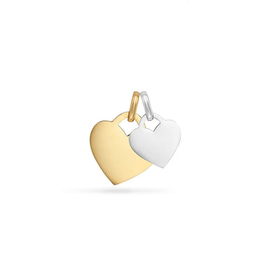 Double Heart Token Necklace (Gold)