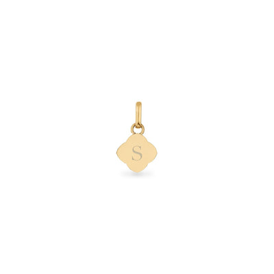 Blue Lace Agate Clover Pendant Necklace (Gold)