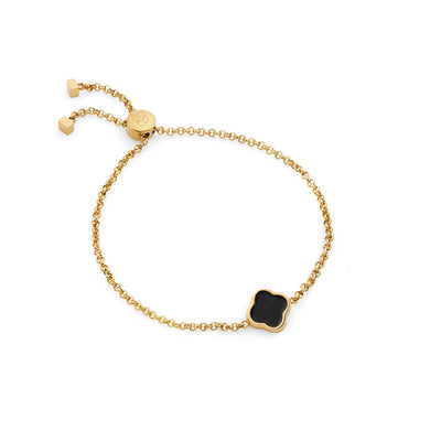 Clover Custom Name Bracelet (Gold)