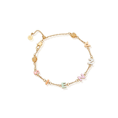 Custom Enamel Name Bracelet (Gold)