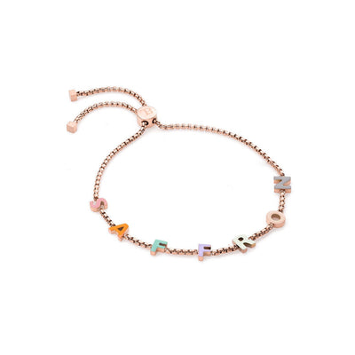 Custom Enamel Name Bracelet (Rose Gold)