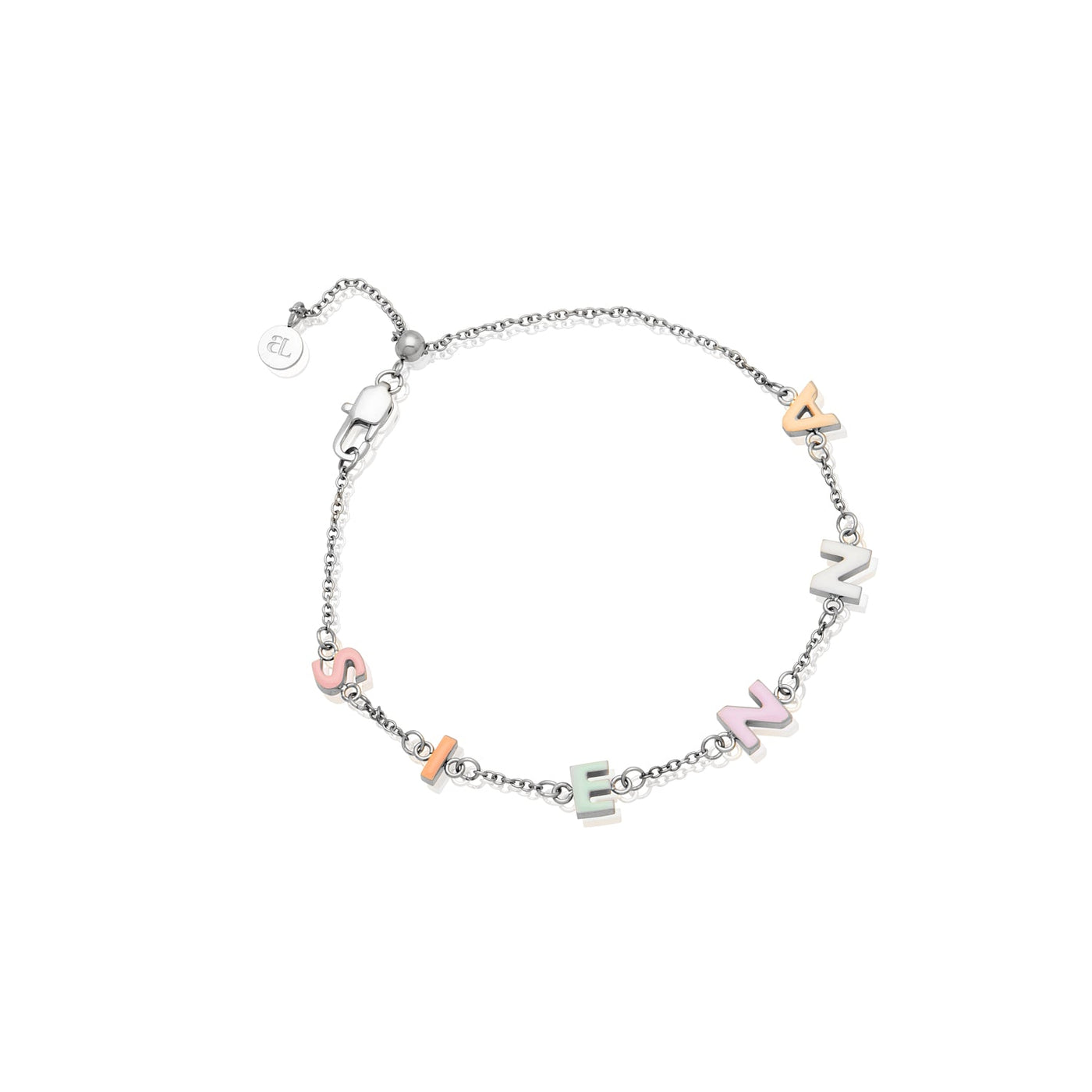 Custom Enamel Name Bracelet (Silver)
