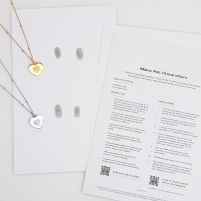 Uniquely Yours Fingerprint Heart Necklace (Silver)