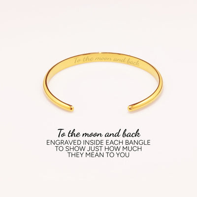 Moon and Back Bangle (Gold)