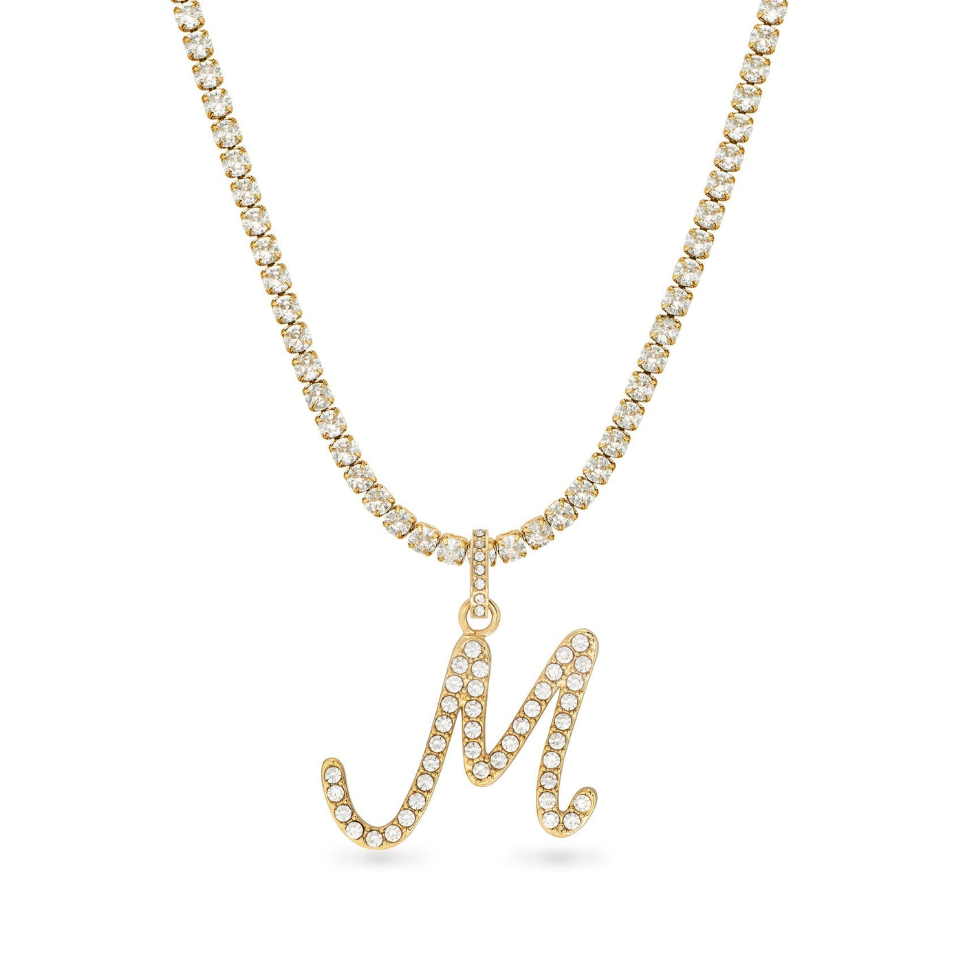 Pavé Initial Necklace (Gold)