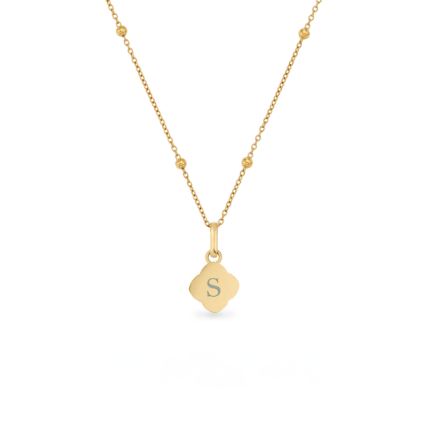 Amazonite Clover Necklace (Gold)