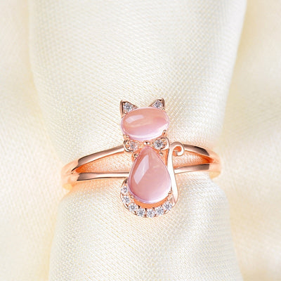 Katzenring in Roségold