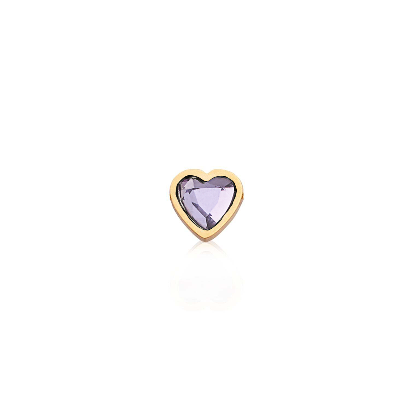 Mini Heart Birthstone Stud Earrings (Gold)