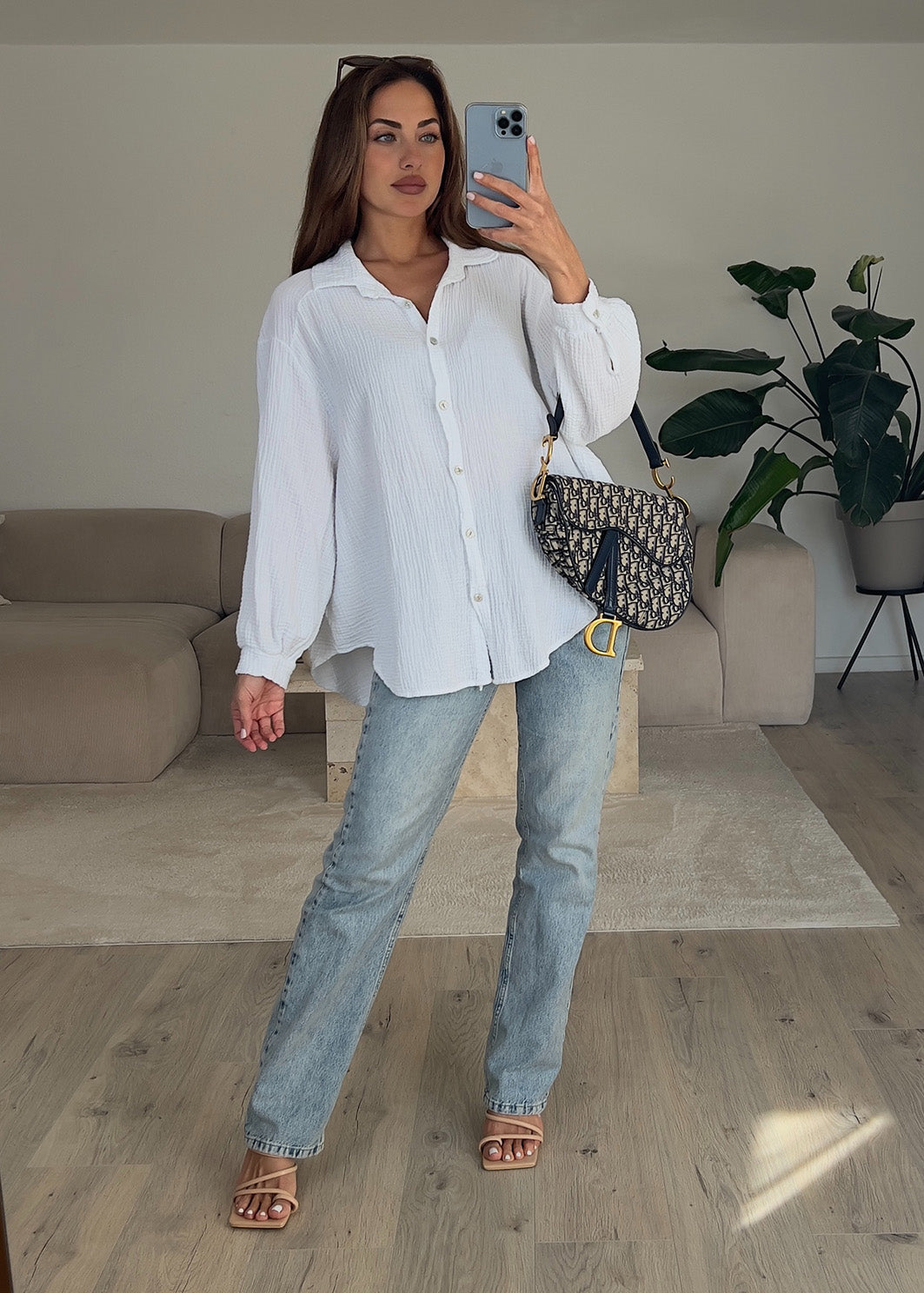 Musselin-Bluse Weiß