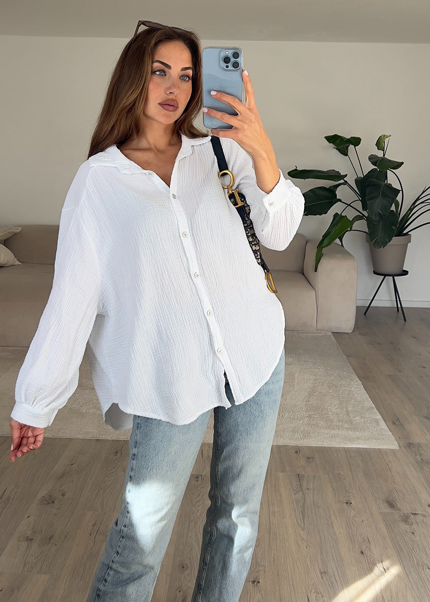 Musselin-Bluse Weiß