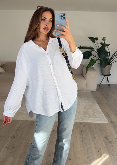 Musselin-Bluse Weiß