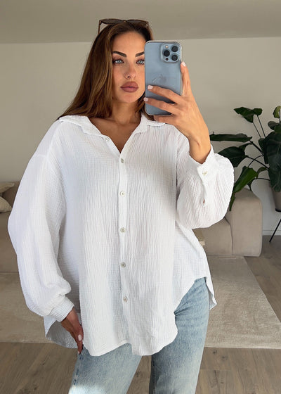 Musselin-Bluse Weiß